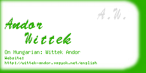 andor wittek business card